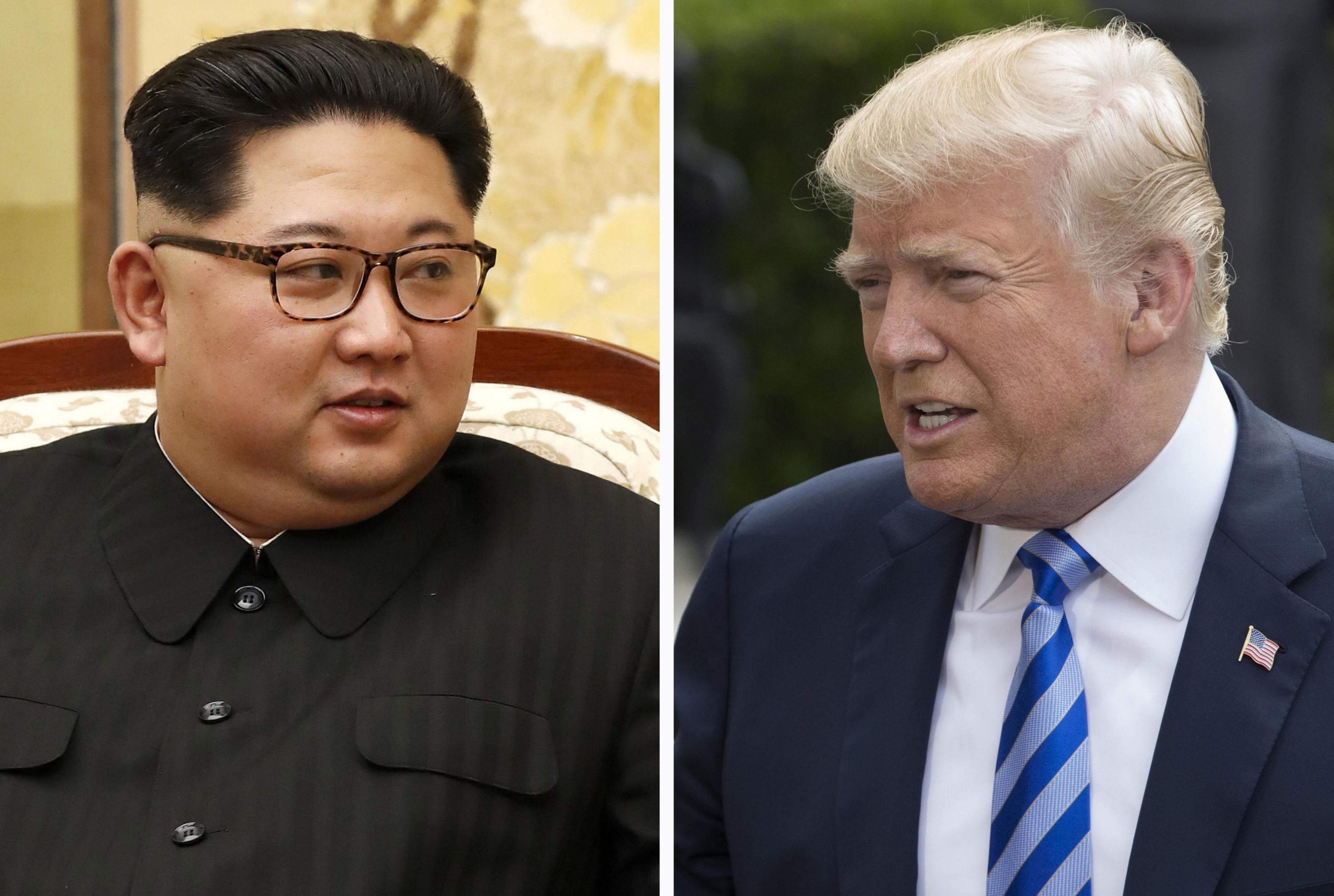 Nhà lãnh đạo Triều Tiên Kim Jong-un (trái) và Tổng thống Mỹ  Donald Trump.