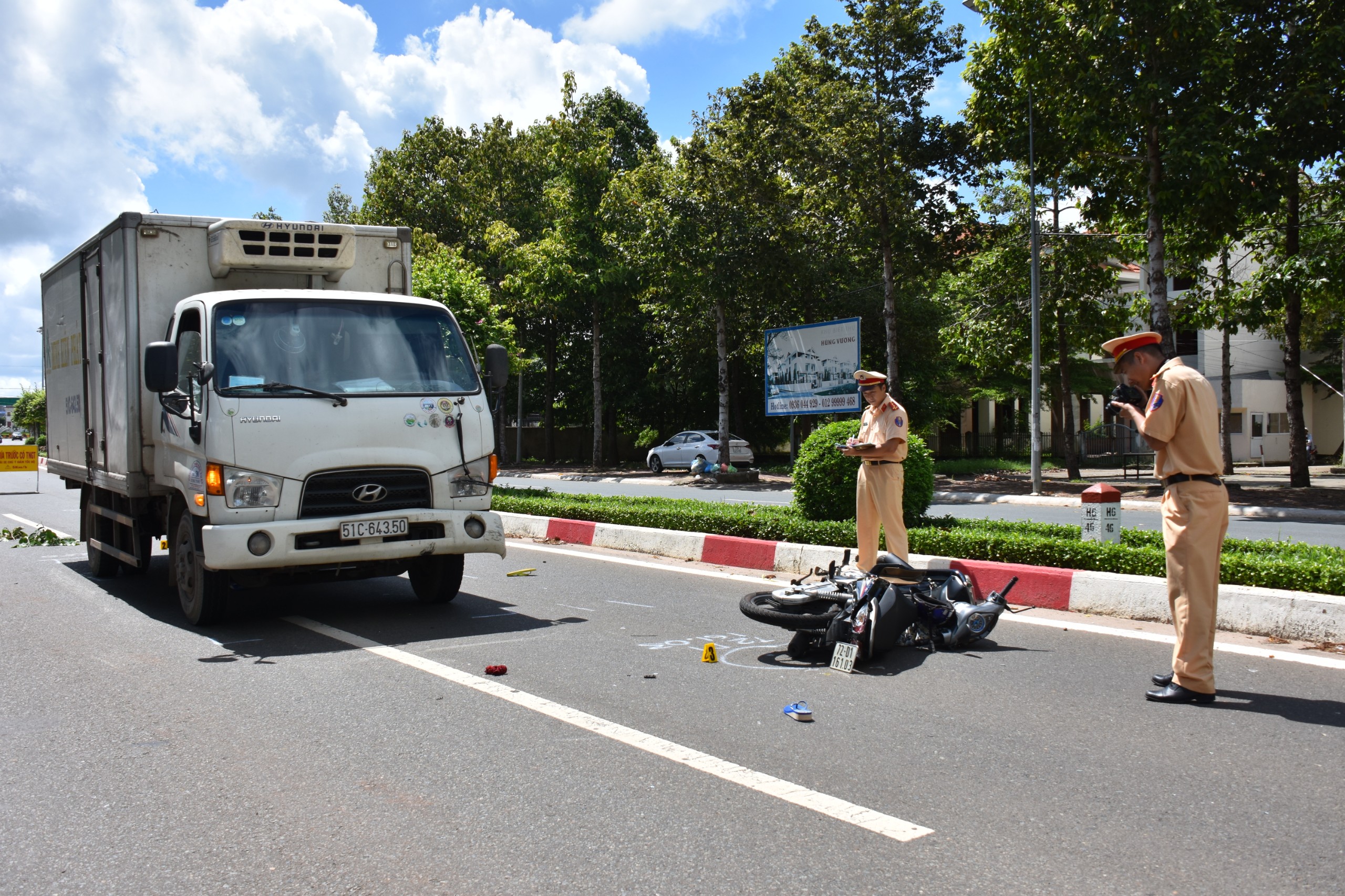 Hiện trường vụ tai nạn.