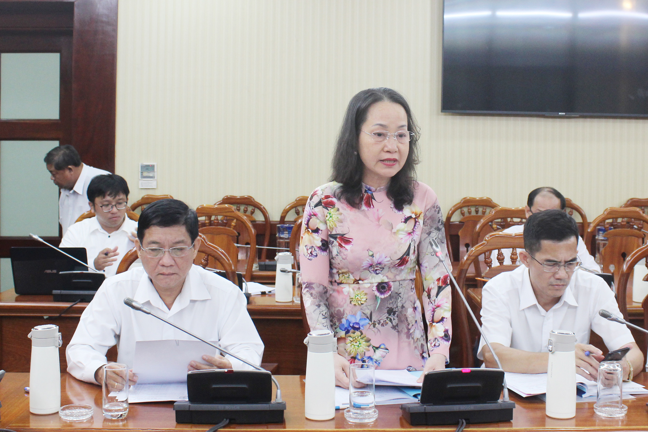 Bà Trần Thị Ngọc Châu, Giám đốc Sở GD-ĐT cho biết Kỳ thi tốt nghiệp THPT năm nay có nhiều điểm mới. Ảnh KHÁNH CHI
