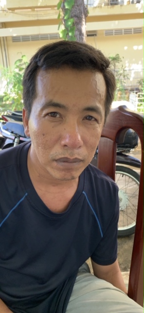 Đối tượng Trần Hồng Đức sau khi bị bắt giữ.