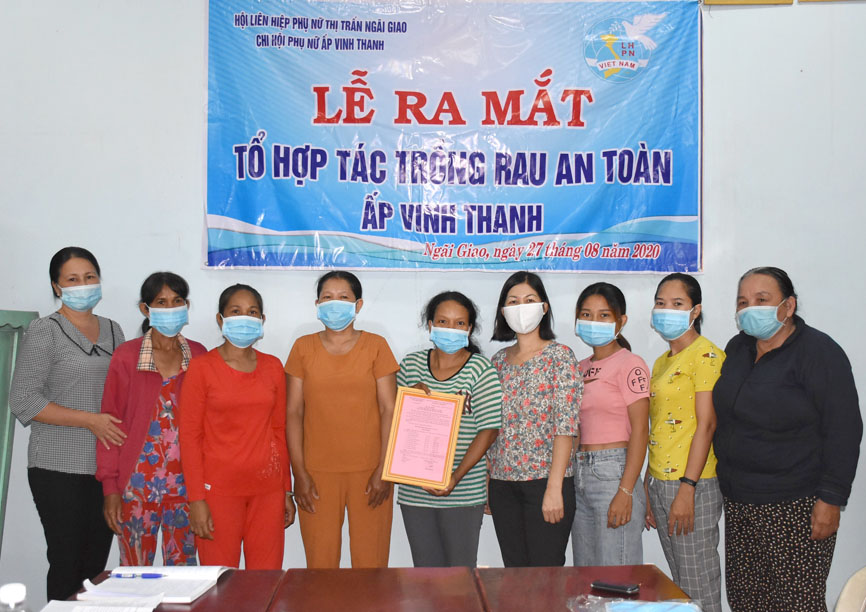 Ra mắt BCH tổ hợp tác “Trồng rau an toàn”. 