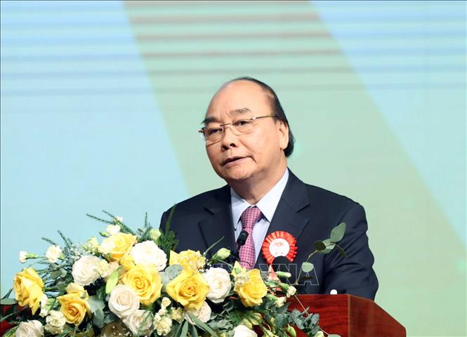 Thủ tướng Nguyễn Xuân Phúc, Chủ tịch Hội đồng Thi đua - Khen thưởng Trung ương phát biểu. Ảnh: Thống Nhất/TTXVN