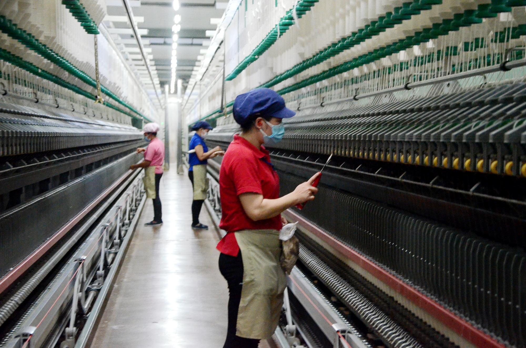 Sản xuất sợi xuất khẩu tại Công ty TNHH Mei Sheng Textile Việt Nam. Ảnh: ĐÔNG HIẾU