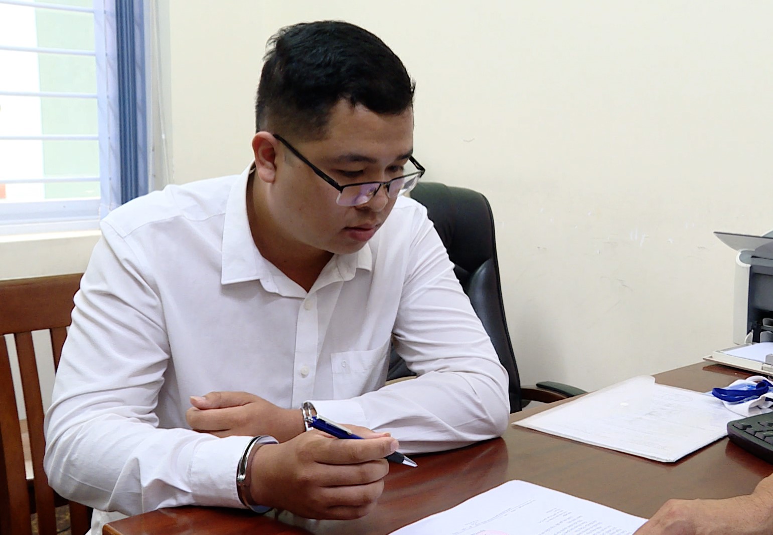 Đối tượng Đỗ Minh Phương tại cơ quan điều tra.