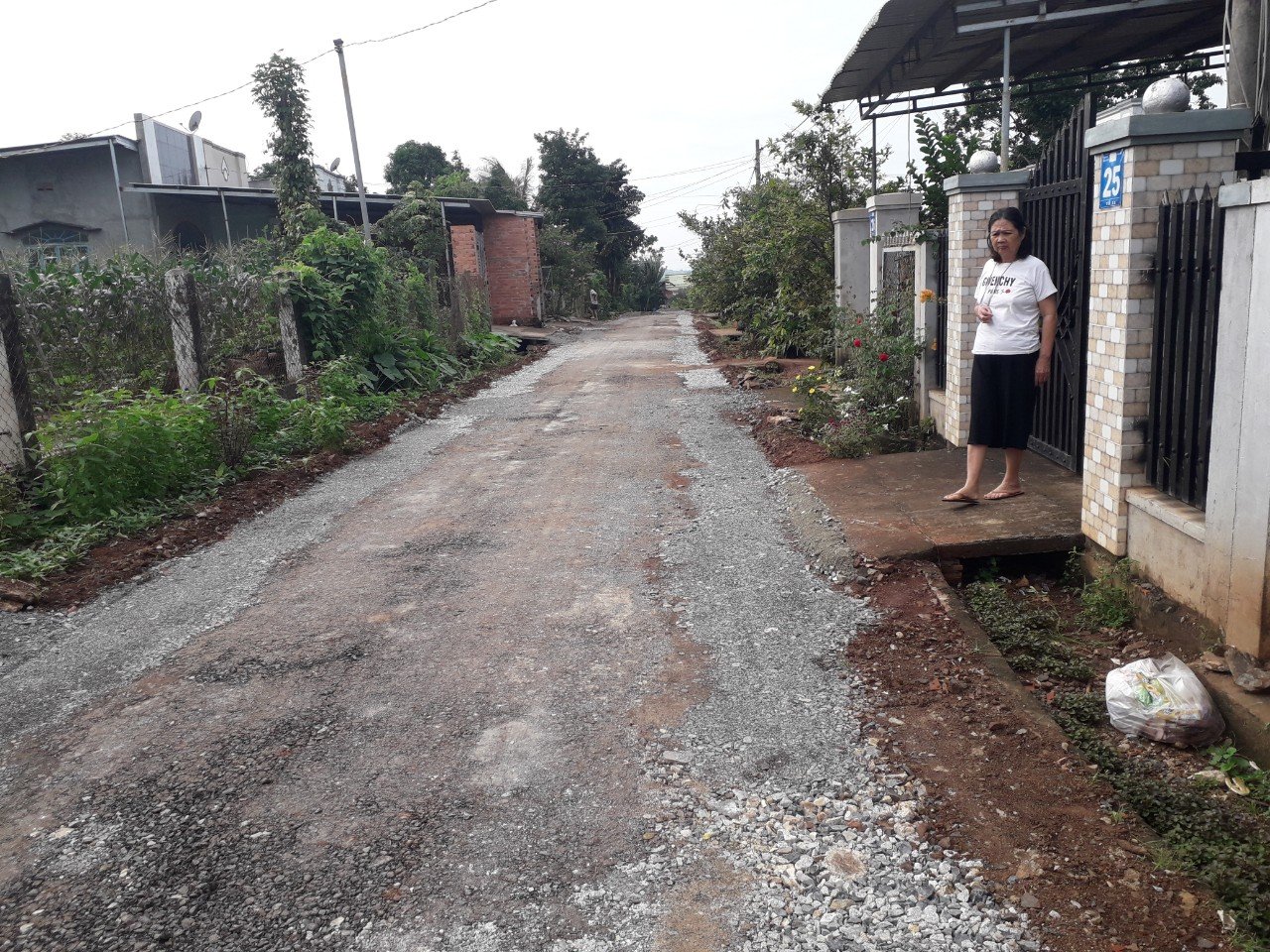 Nâng cấp, sửa chữa đường sá là một trong những nội dung được cử tri quan tâm. Trong ảnh: Đoạn đường qua tổ 30, 31 thôn Tiến Thành (xã Quảng Thành, huyện Châu Đức) đã bị hư hỏng, xuống cấp nghiêm trọng. Ảnh: NGỌC BÍCH