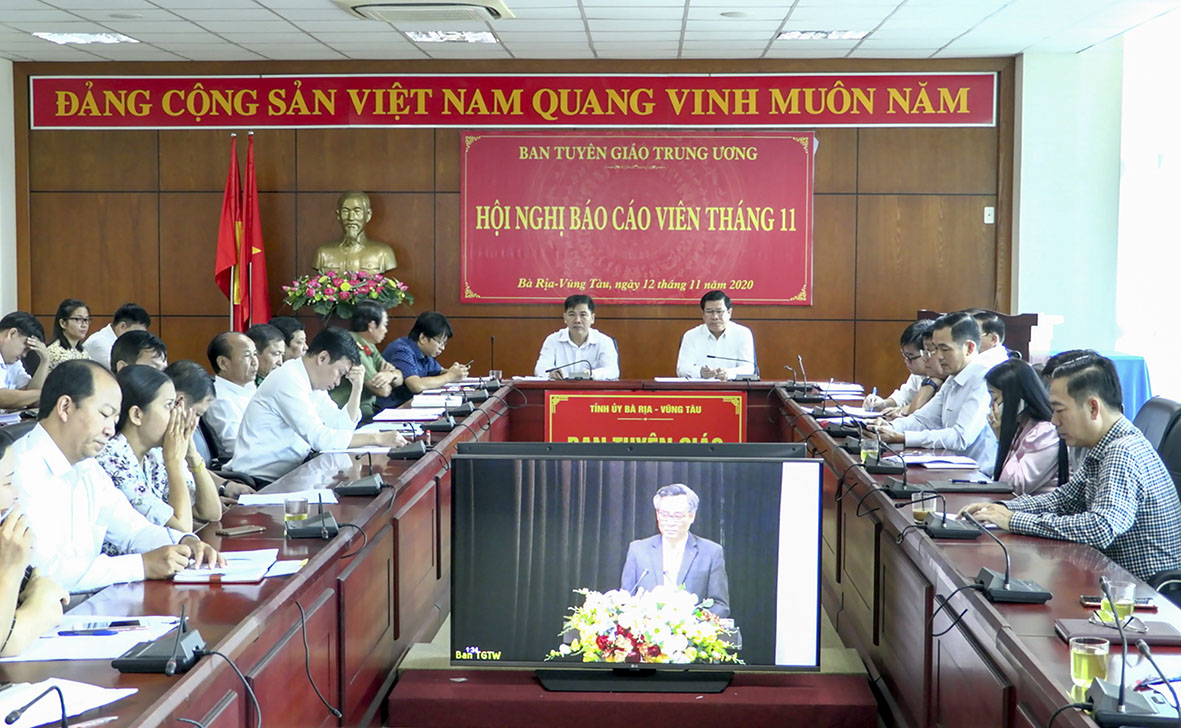 Các đại biểu dự Hội nghị tại điểm cầu BR-VT. Ảnh: MẠNH THẮNG