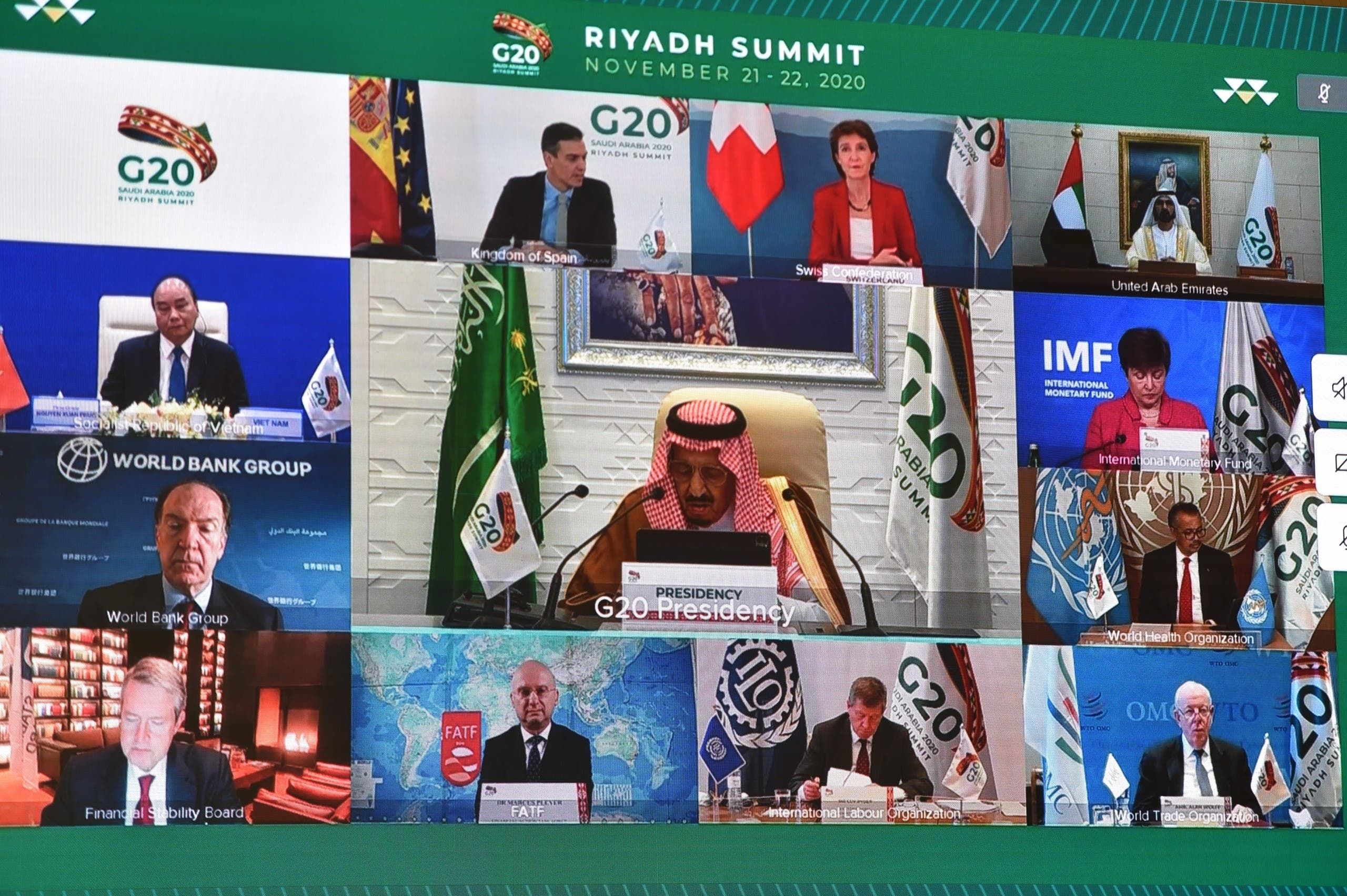 Hội nghị thượng đỉnh G20 do Saudi Arabia chủ trì. 