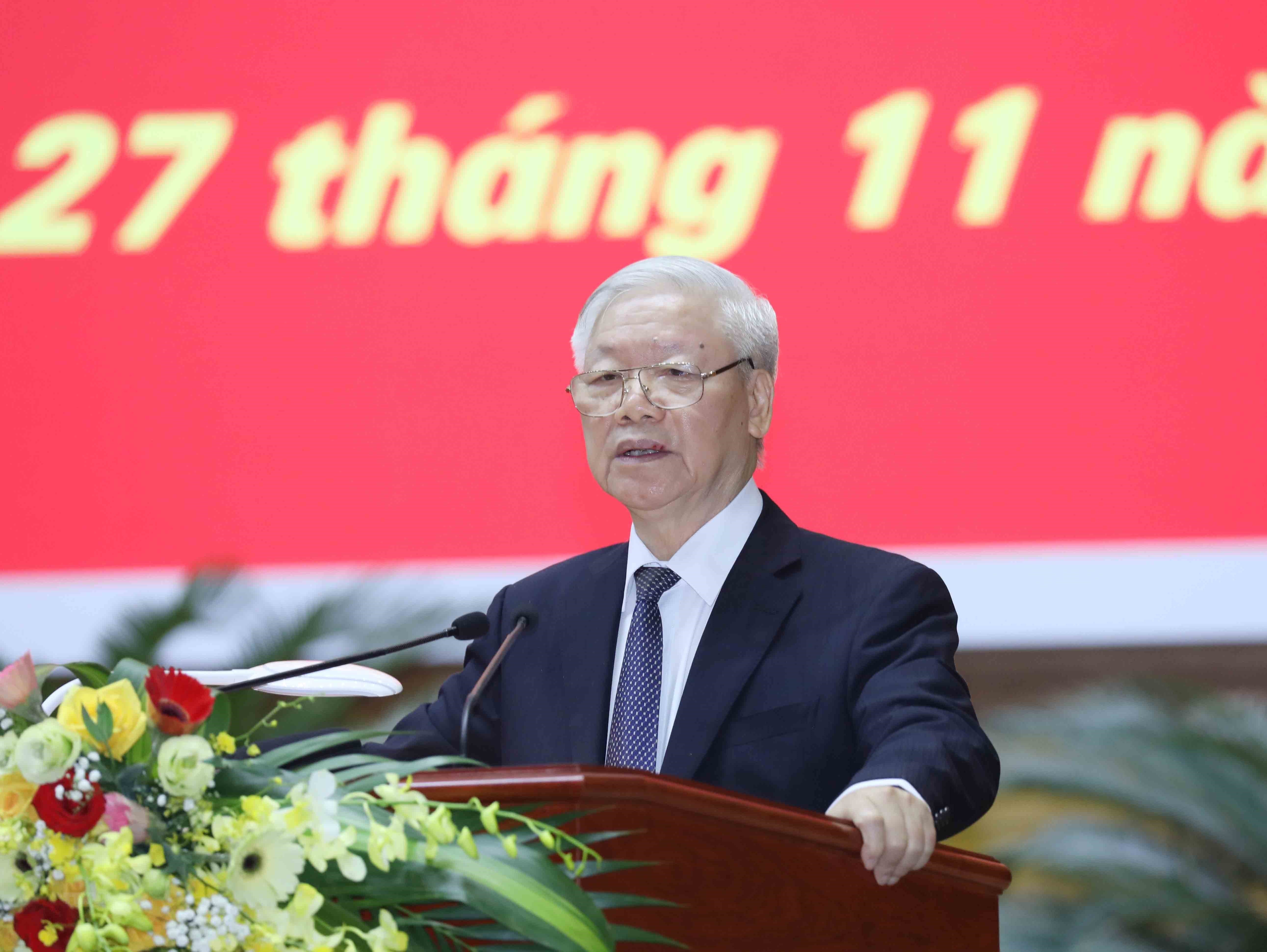 Tổng Bí thư, Chủ tịch nước Nguyễn Phú Trọng phát biểu chỉ đạo Hội nghị.