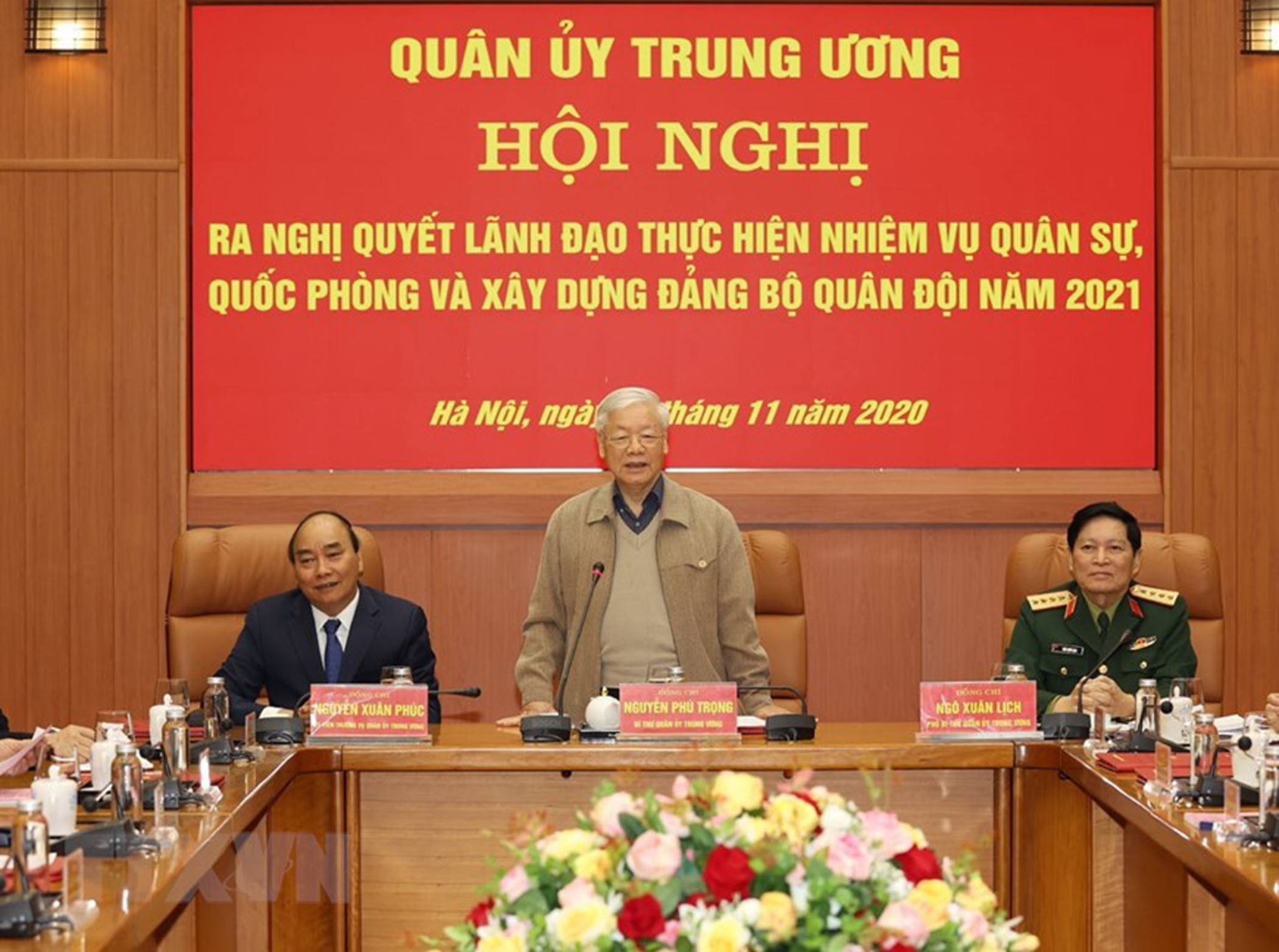 Tổng Bí thư, Chủ tịch nước, Bí thư Quân ủy Trung ương Nguyễn Phú Trọng chủ trì Hội nghị.