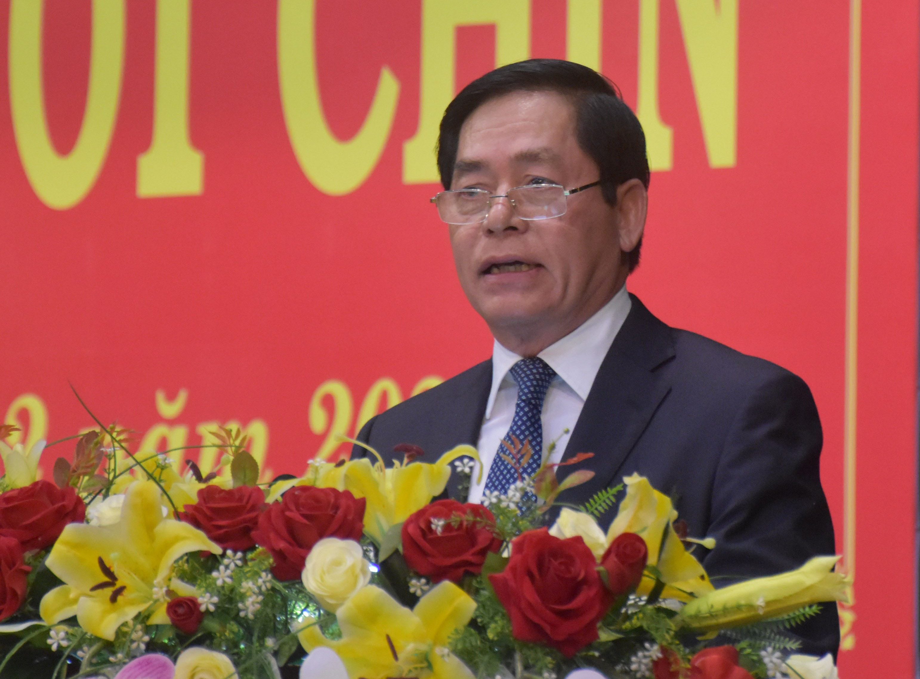 Ông Phạm Viết Thanh, Ủy viên Trung ương Đảng, Bí thư Tỉnh ủy phát biểu tại Kỳ họp.