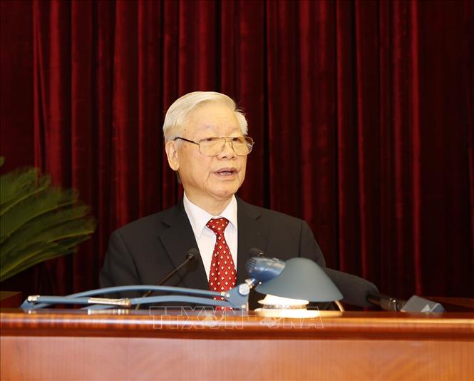 Tổng Bí thư, Chủ tịch nước Nguyễn Phú Trọng phát biểu khai mạc Hội nghị. Ảnh: Trí Dũng/TTXVN