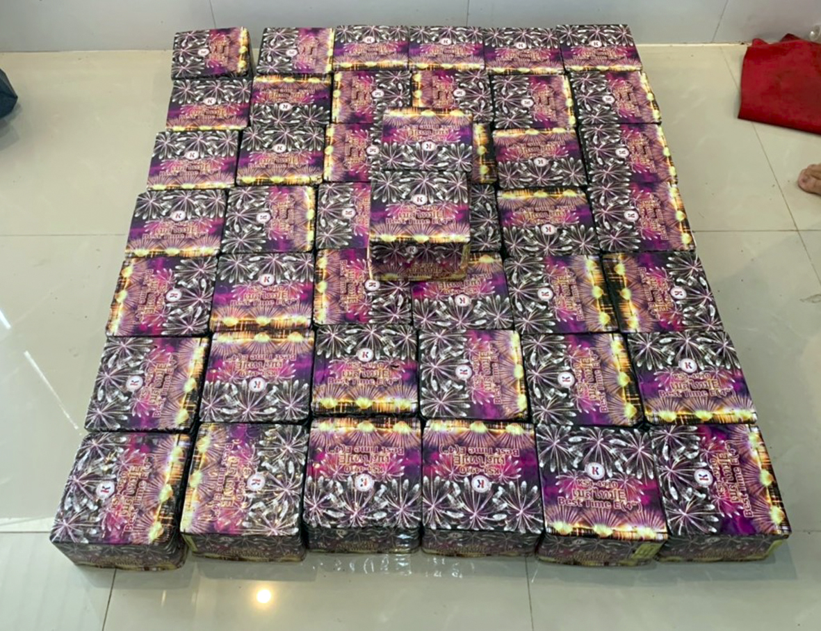 Số pháo bị Công an Xuyên Mộc thu giữ.