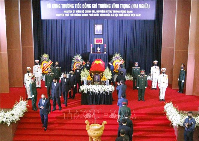 Quang cảnh Lễ viếng tại Hội trường lớn UBND tỉnh Bến Tre. Ảnh: Thanh Vũ/TTXVN