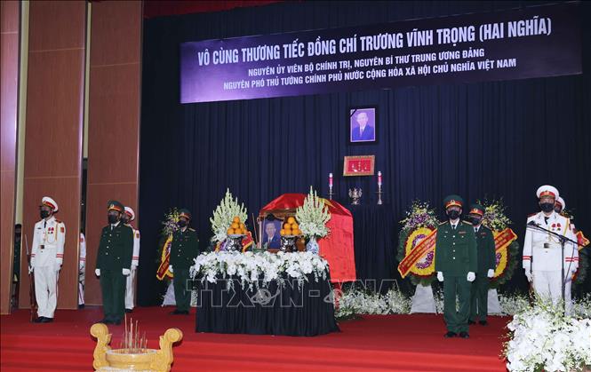 Quang cảnh Lễ truy điệu đồng chí Trương Vĩnh Trọng. Ảnh: Thống Nhất/TTXVN