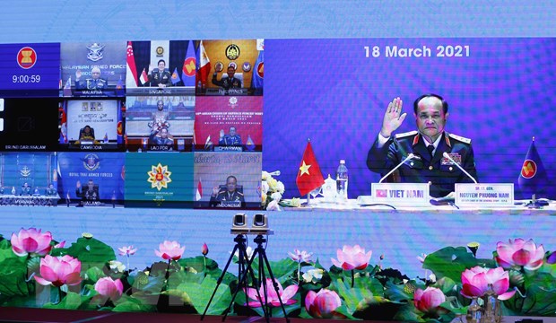 Thượng tướng Nguyễn Phương Nam, Phó Tổng Tham mưu trưởng Quân đội nhân dân Việt Nam tham dự Hội nghị. 