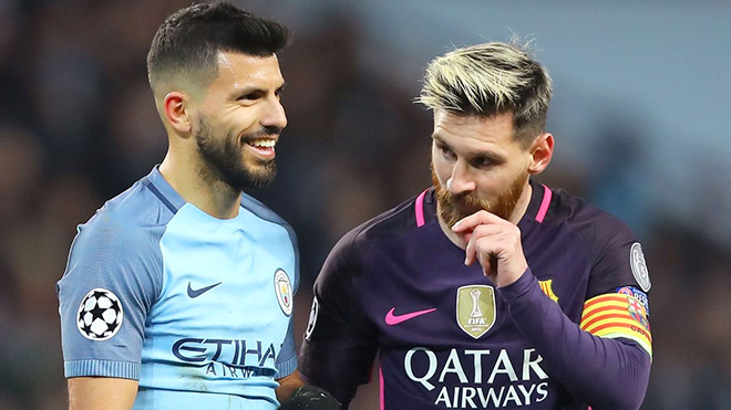 Viễn cảnh tái hợp Messi ở Barcelona hoàn toàn có thể xảy ra khi Aguero (trái) rời Manchester City mùa hè này.