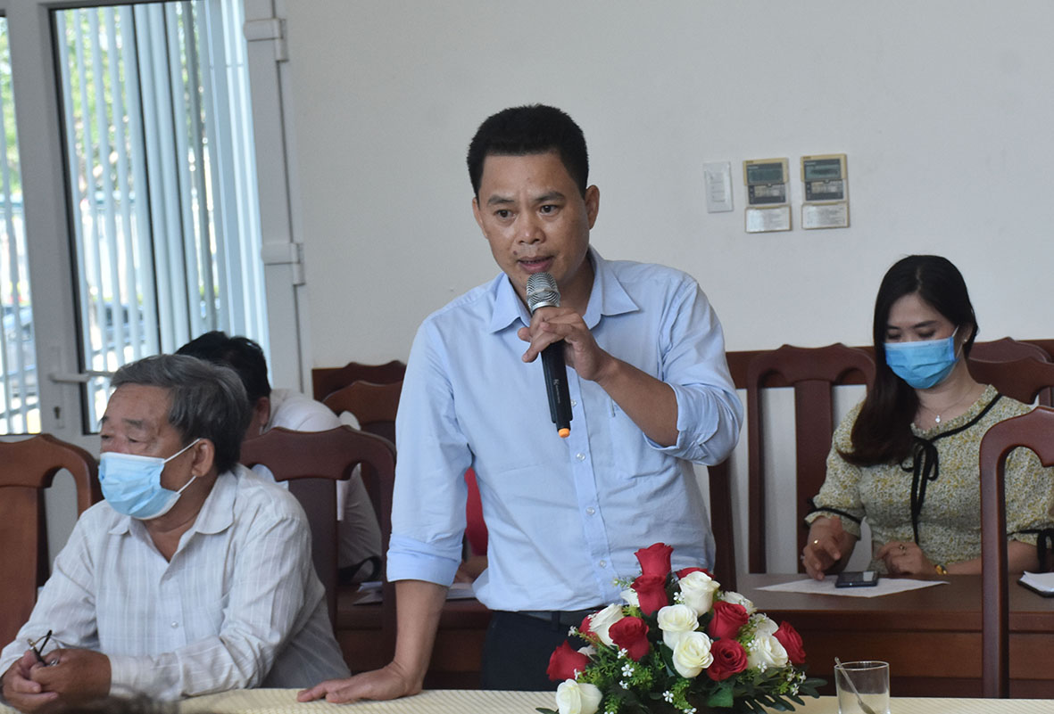 Ông Đoàn Mạnh Dương, Trưởng đại diện Cơ quan thường trú Thông tấn xã Việt Nam tại BR-VT phát biểu ý kiến tại Hội nghị. Anh: MINH THIÊN.