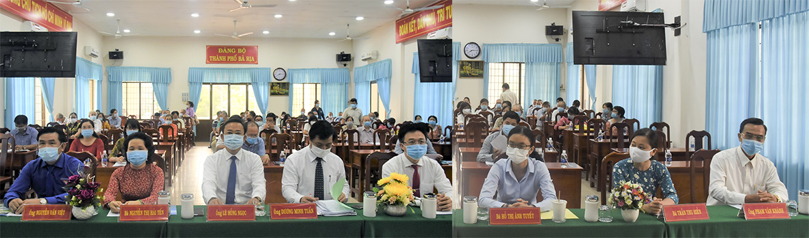 Các ứng cử viên đại biểu HĐND tỉnh nhiệm kỳ 2021-2026 thuộc Đơn vị Bầu cử số 4 tiếp xúc cử tri TP. Bà Rịa.
