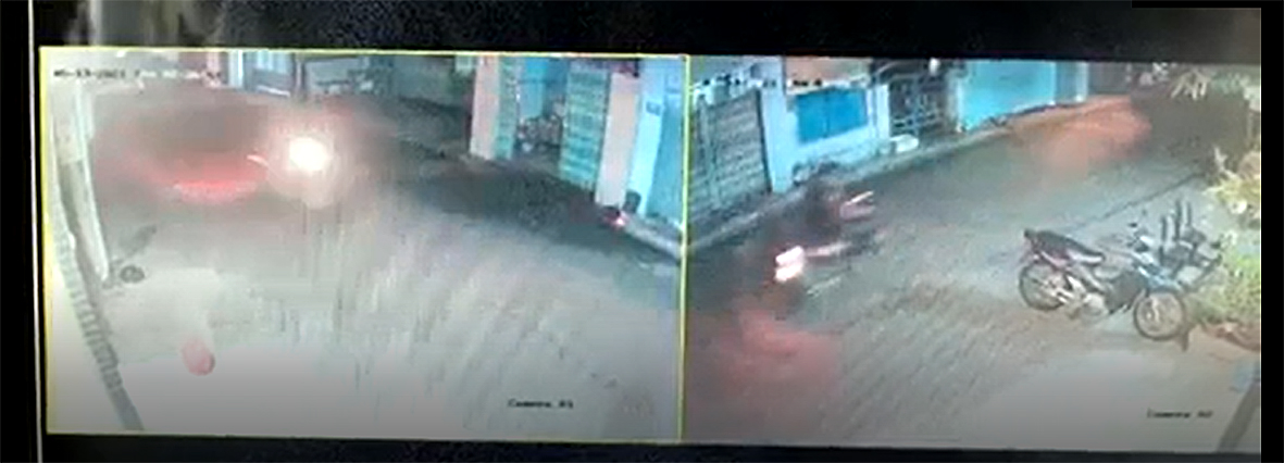 Hình ảnh Camera ghi nhận người và phương tiện va chạm chạy khỏi hiện trường vụ TNGT.