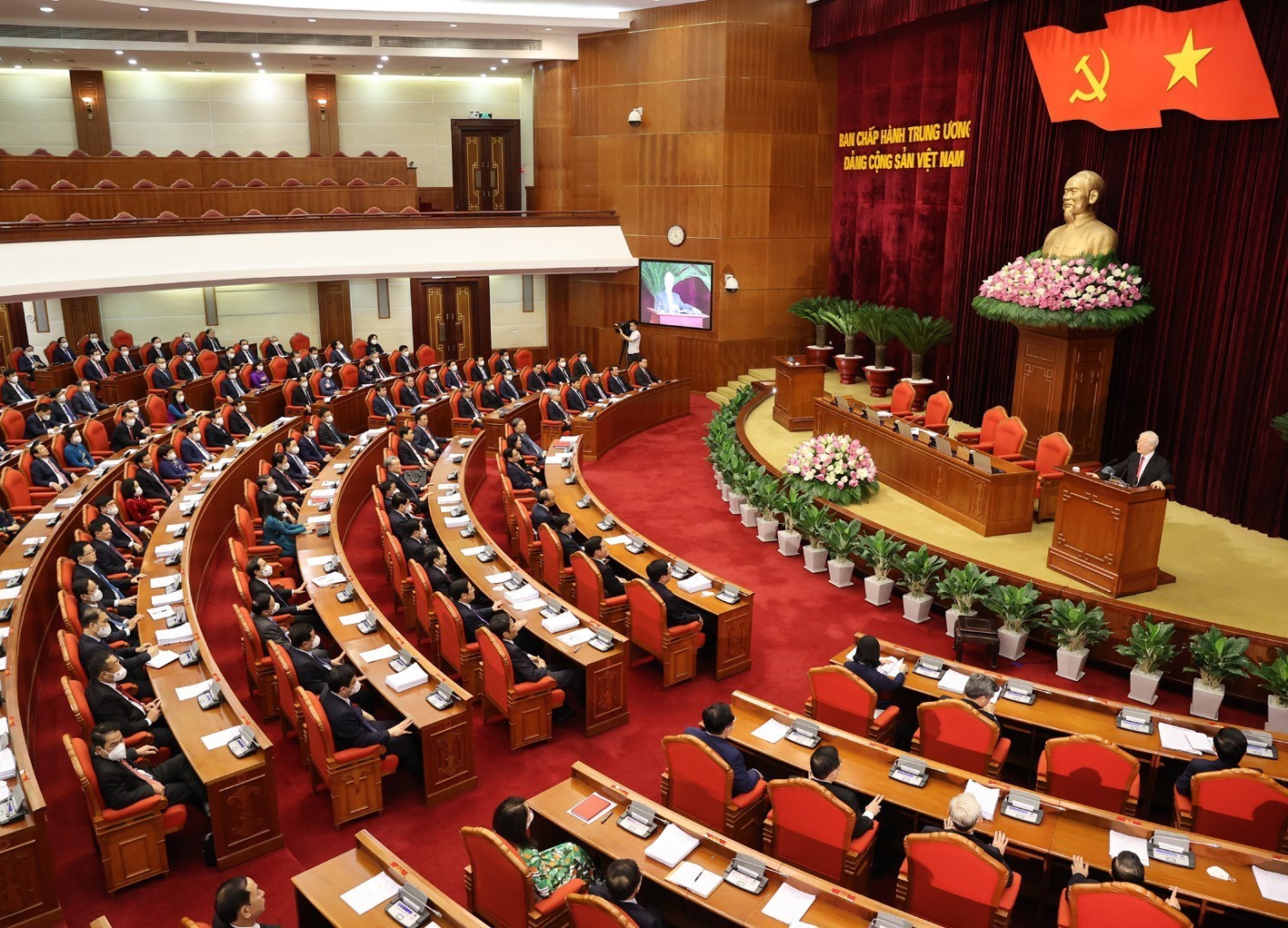 Tổng Bí thư Nguyễn Phú Trọng phát biểu bế mạc Hội nghị. Ảnh: TRÍ DŨNG