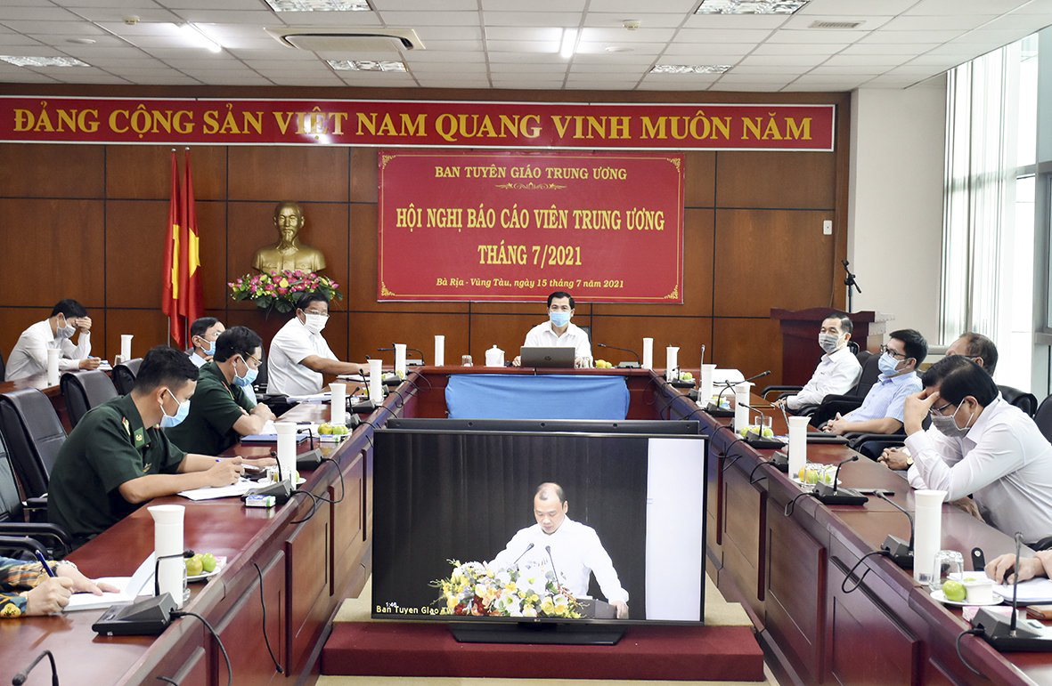 Quang cảnh Hội nghị tại điểm cầu tỉnh BR-VT.