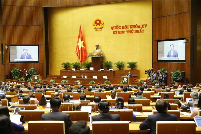 Quang cảnh phiên khai mạc Kỳ họp thứ Nhất, Quốc hội khóa XV.Ảnh: Doãn Tấn/TTXVN