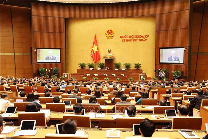 Quang cảnh phiên khai mạc Kỳ họp thứ Nhất, Quốc hội khóa  XV. Ảnh: TTXVN