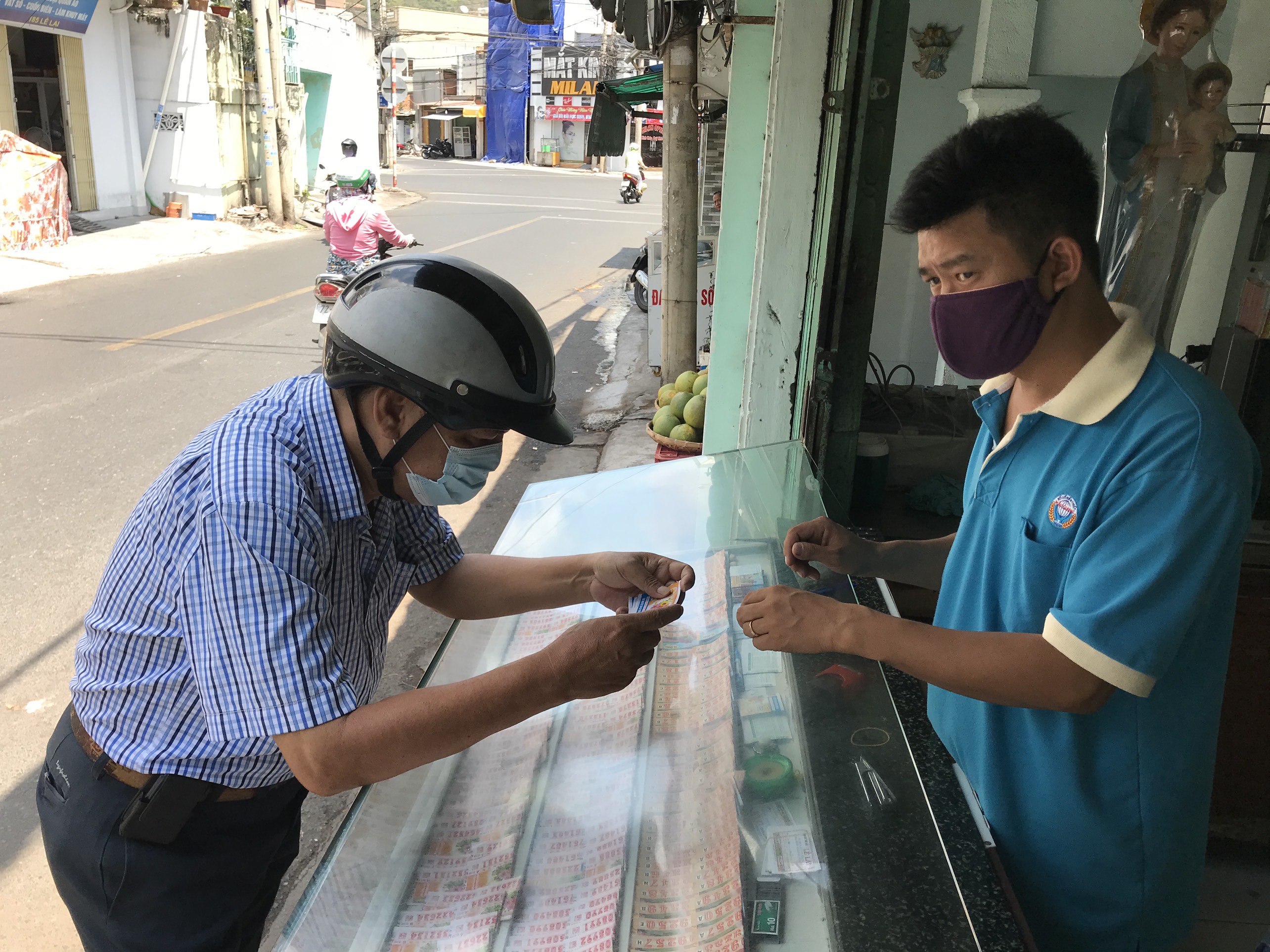 Một điểm bán vé số trên đường Lê Lai, TP.Vũng Tàu.