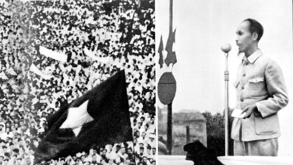 Chủ tịch Hồ Chí Minh đọc Tuyên ngôn Độc lập ngày 2/9/1945. Ảnh: TƯ LIỆU