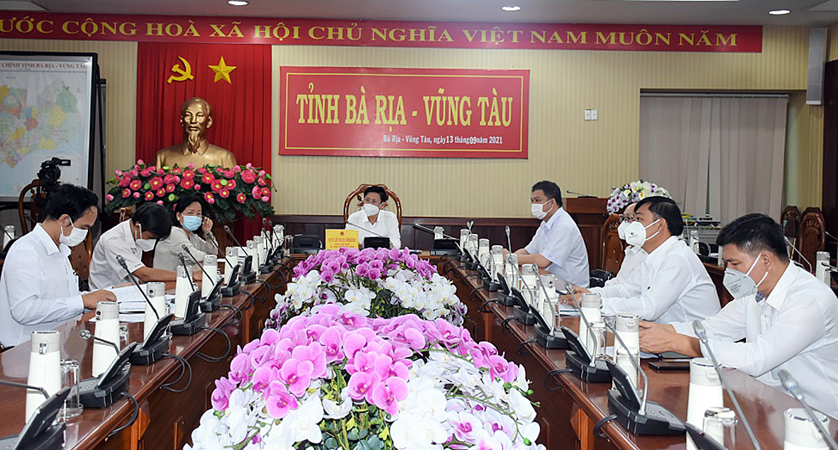 Quang cảnh hội nghị tại điểm cầu BR-VT.