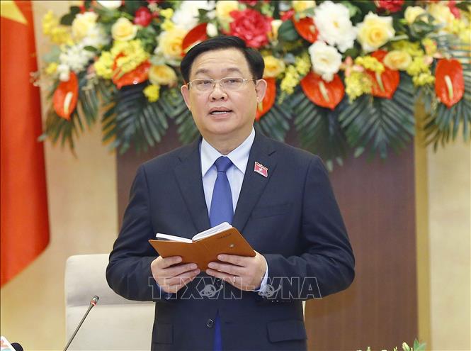 Chủ tịch Quốc hội Vương Đình Huệ phát biểu kết luận. Ảnh: Doãn Tấn/TTXVN