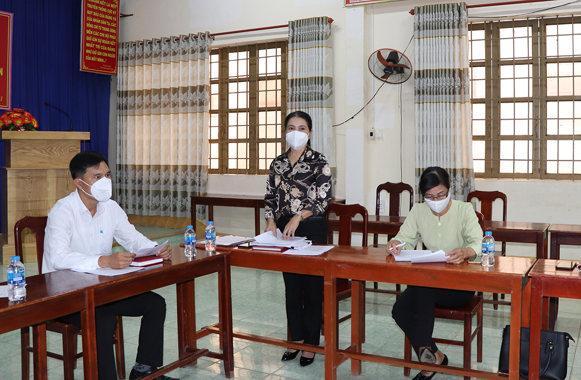 Bà Phan Thị Mỹ Dung, Chủ tịch Hội LHPN huyện Xuyên Mộc phát biểu tại buổi làm việc.