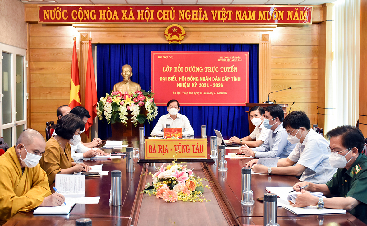 Quang cảnh Lớp bồi dưỡng tại điểm cầu tỉnh BR-VT.