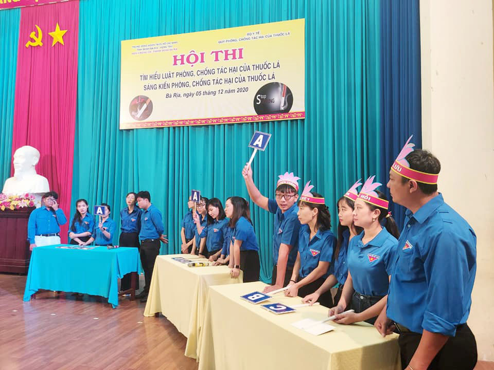 ĐVTN TP.Bà Rịa tham gia Hội thi Tìm hiểu Luật phòng, chống tác hại của thuốc lá, tháng 12/2020.