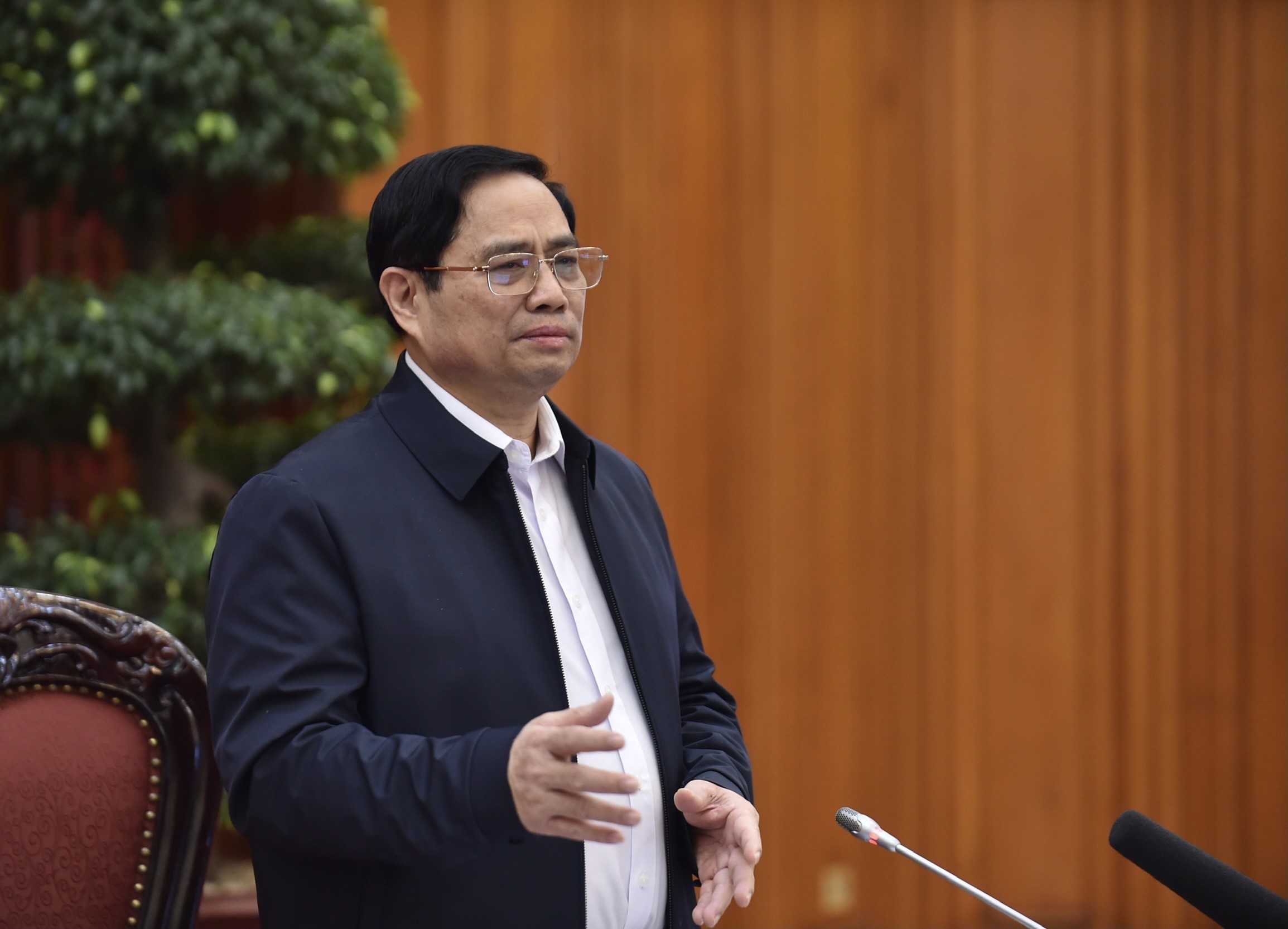 Thủ tướng Phạm Minh Chính phát biểu kết luận cuộc họp. Ảnh: DƯƠNG GIANG