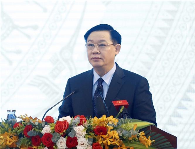 Chủ tịch Quốc hội Vương Đình Huệ phát biểu khai mạc Hội thảo. Ảnh: Thống Nhất/TTXVN