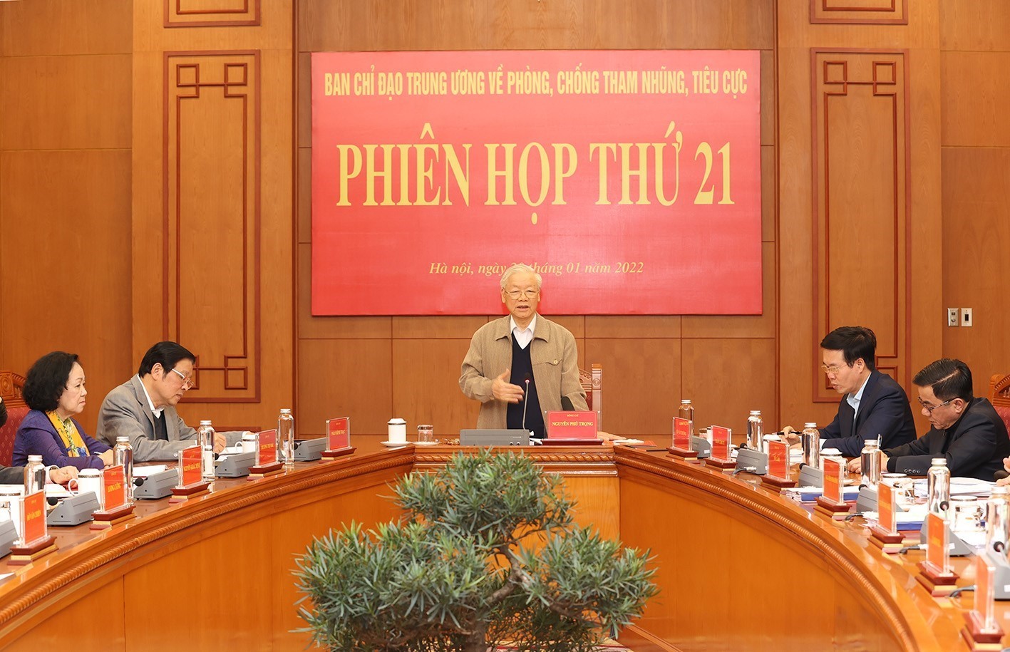 Tổng Bí thư Nguyễn Phú Trọng phát biểu kết luận Phiên họp. Ảnh: TRÍ DŨNG