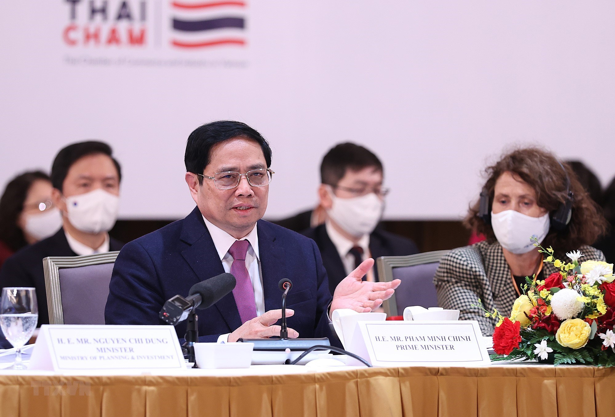 Thủ tướng Phạm Minh Chính phát biểu tại Phiên cấp cao Diễn đàn DN Việt Nam  thường niên (VBF).