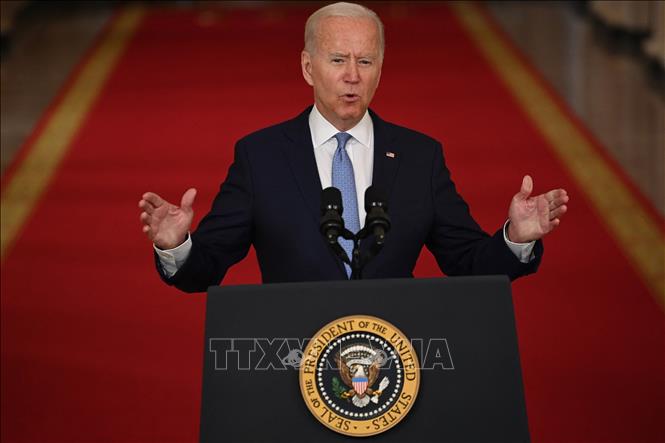 Tổng thống Joe Biden phát biểu tại cuộc họp báo ở Washington, DC, Mỹ.