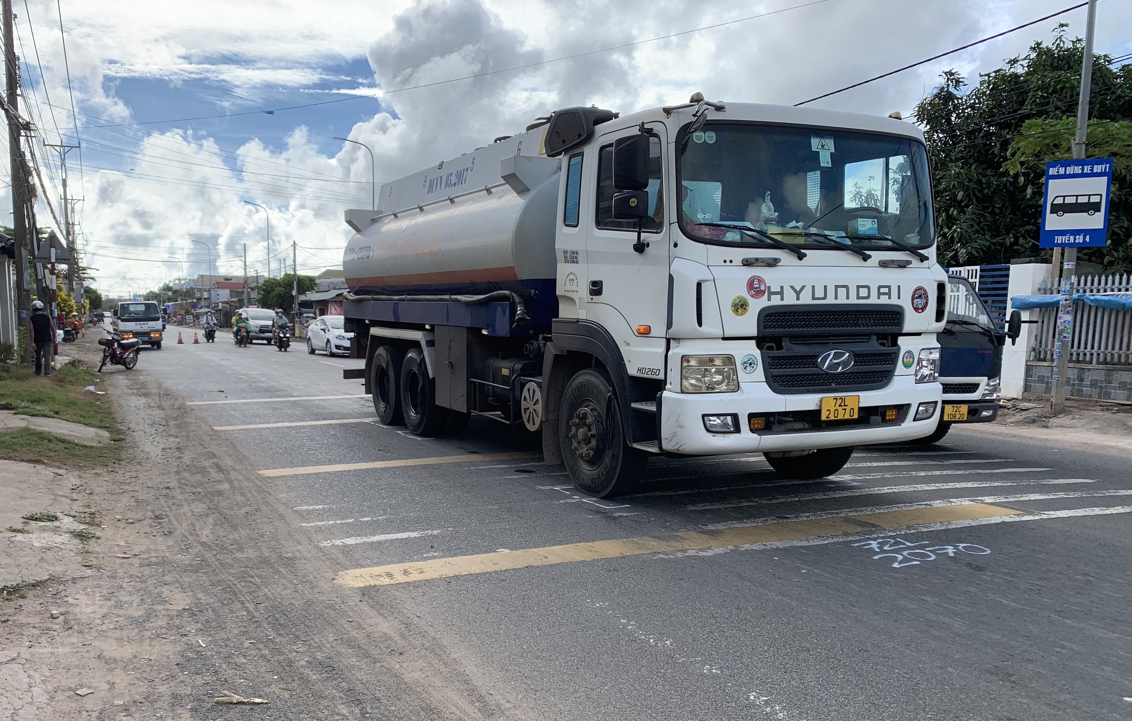 Hiện trường vụ tai nạn khiến nữ sinh lớp 9 tử vong.
