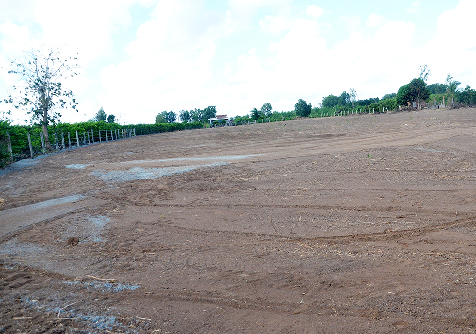 Con đường rải đá dăm (bìa trái) trên thửa đất số 19, tờ bản đồ số 31  xã Long Tân đã được chủ đất khắc phục trả lại hiện trạng ban đầu.