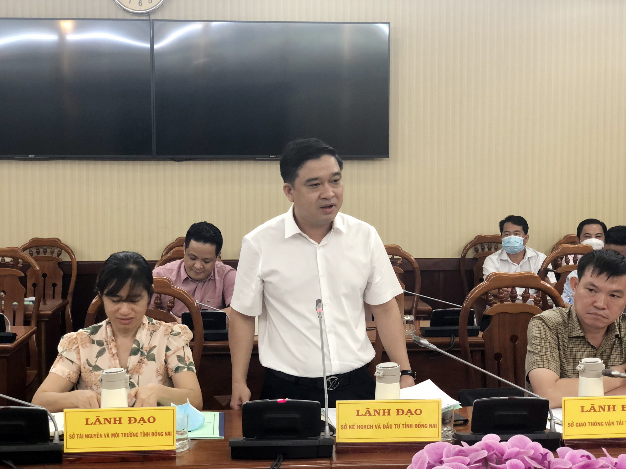 Lãnh đạo sở KH-ĐT tỉnh Đồng Nai phát biểu ý kiến tại buổi làm việc.
