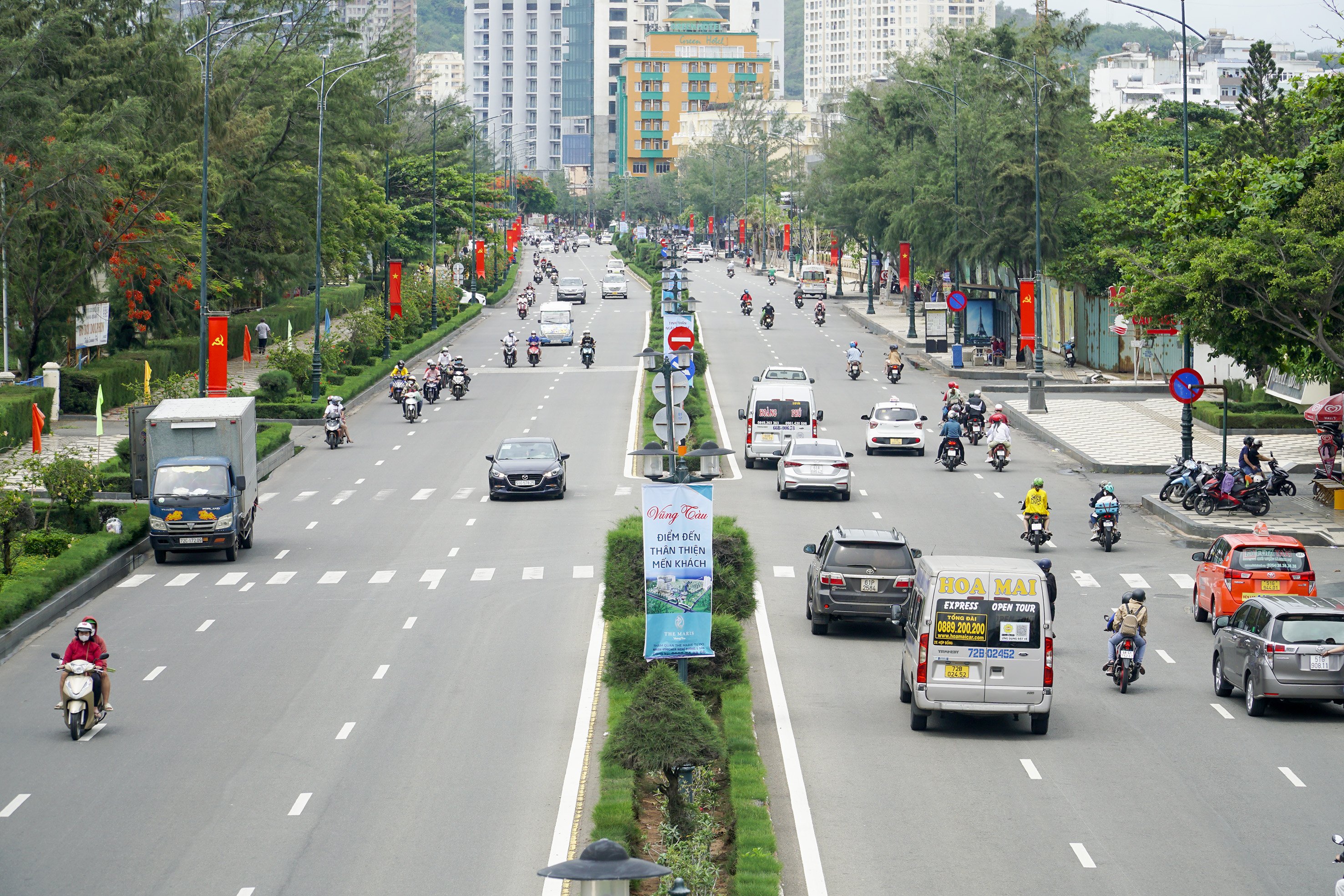 Tuyến đường Thùy Vân, Bãi Sau, TP. Vũng Tàu thông thoáng trong sáng 30/4.
