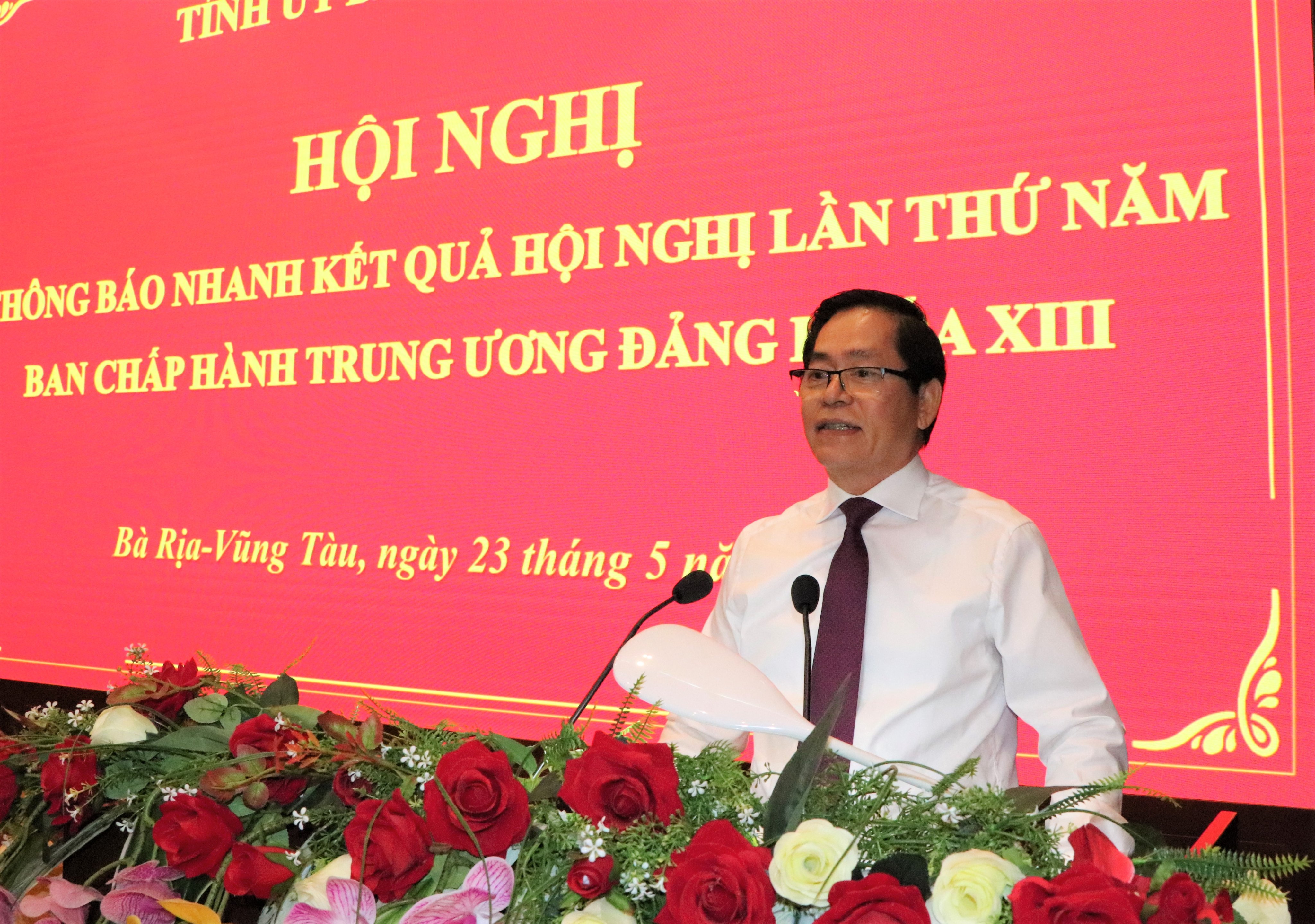 Bí thư Tỉnh ủy Phạm Viết Thanh thông báo nhanh kết quả hội nghị Trung ương 5 khóa XIII.