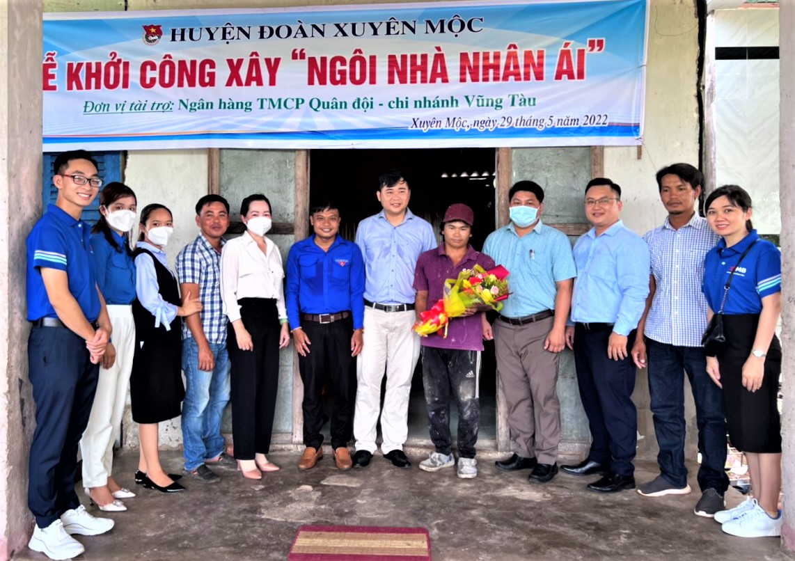 Huyện Đoàn Xuyên Mộc khởi công xây dựng ngôi nhà nhân ái cho ĐVTN khó khăn về nhà ở. Ảnh: MAI NGỌC