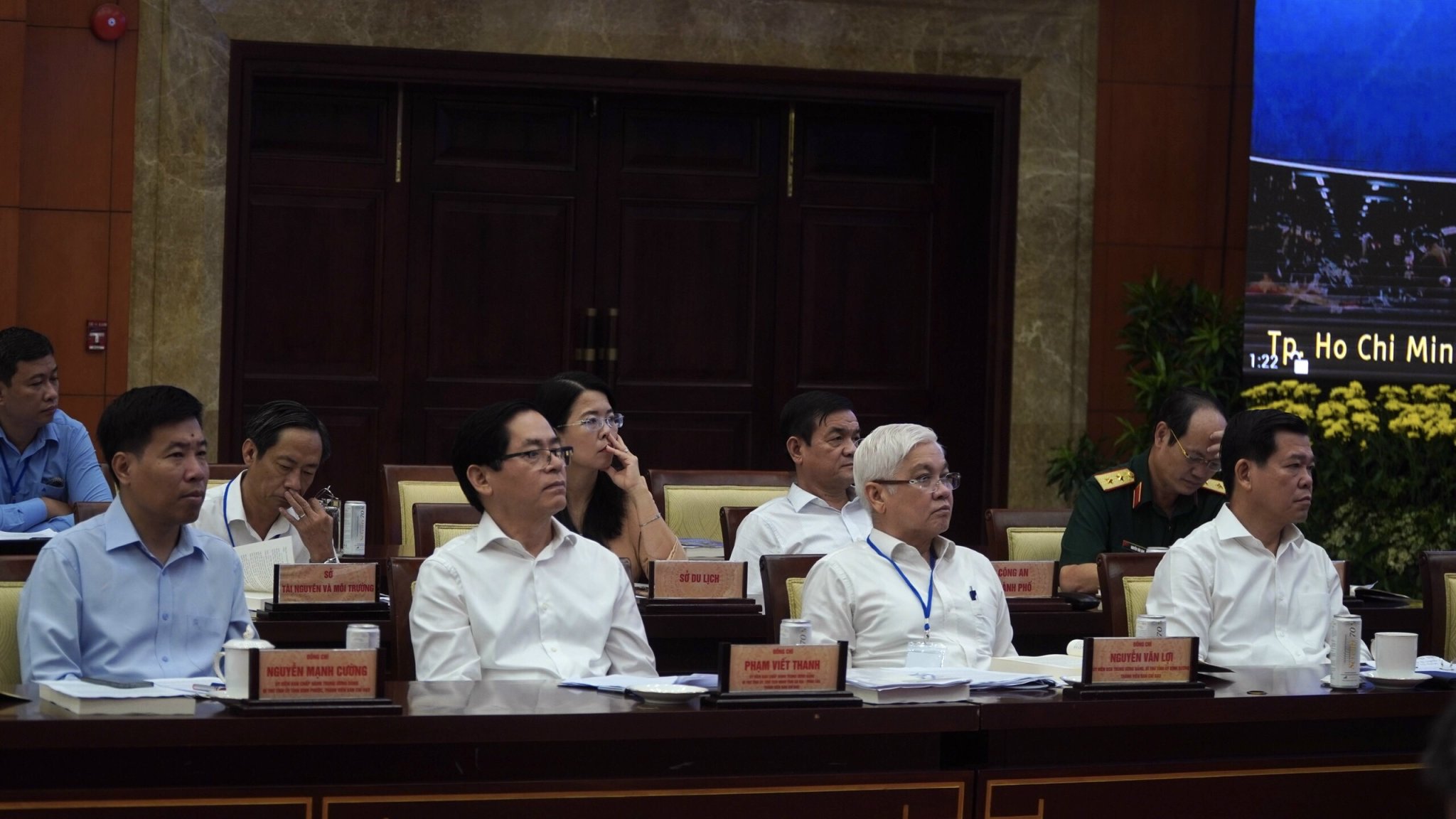 Bí thư Tỉnh ủy Bà Rịa-Vũng Tàu Phạm Viết Thanh dự hội nghị tại điểm cầu TP. Hồ Chí Minh.