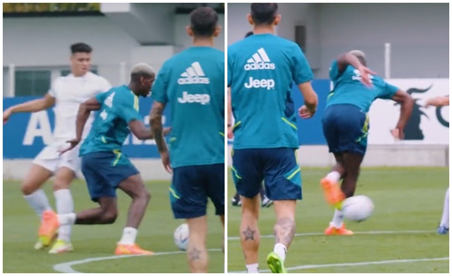 Pogba thể hiện kỹ năng thượng thừa khi tập với Juventus.