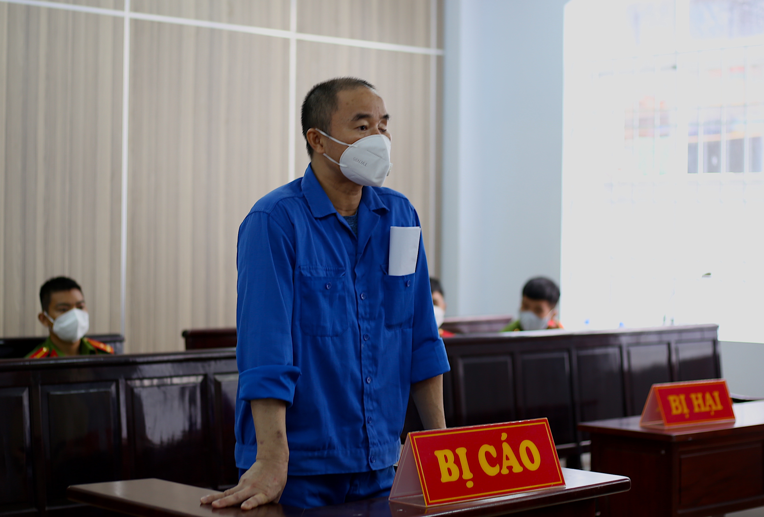 Bị cáo Vũ Tiến Giang tại phiên phúc thẩm của TAND tỉnh.