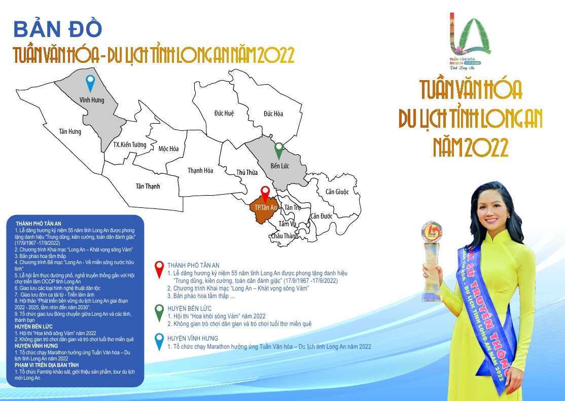 Bản đồ Tuần Văn hóa-Du lịch Long An năm 2022.