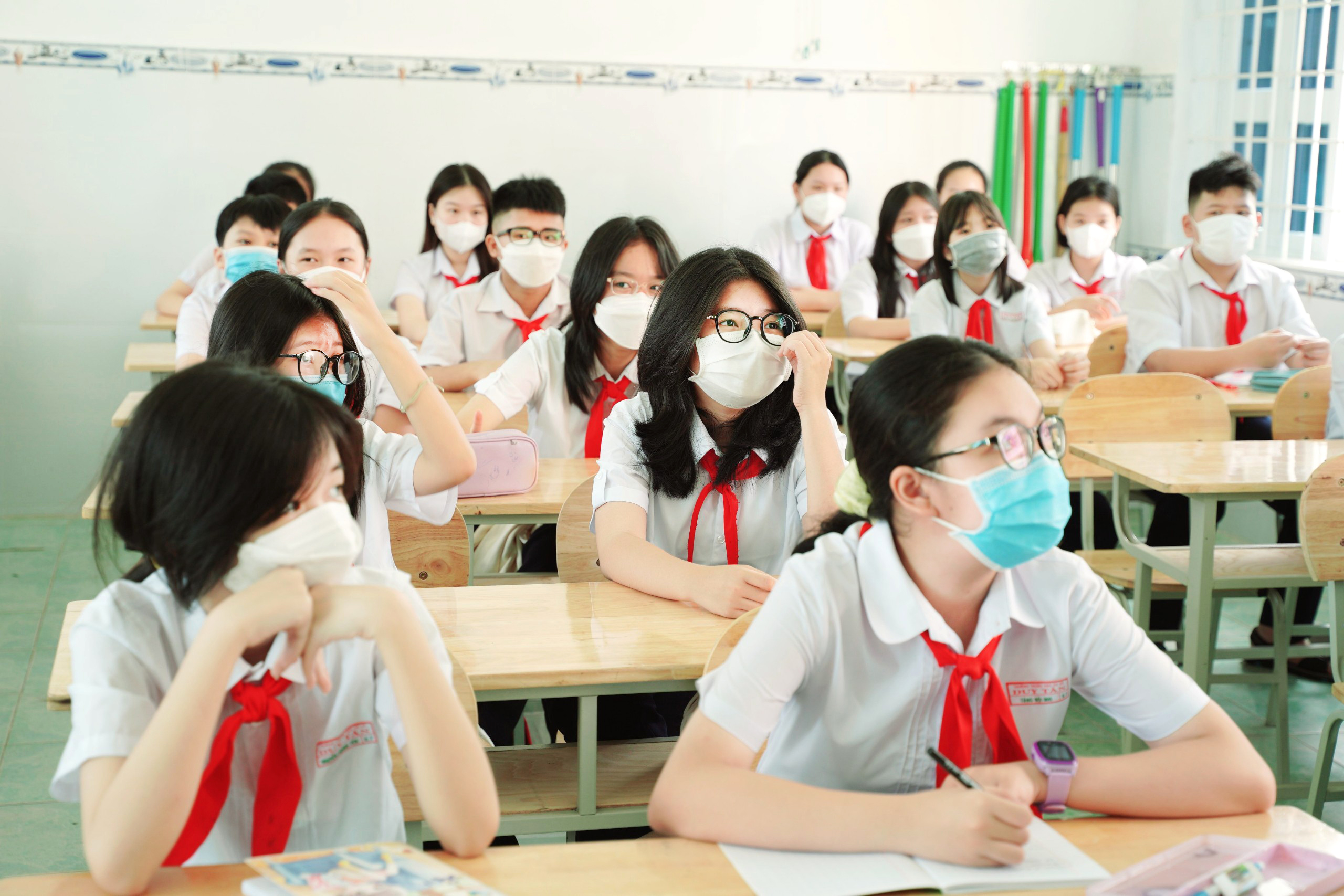 HS Trường THCS Duy Tân (TP. Vũng Tàu) trong một tiết học.